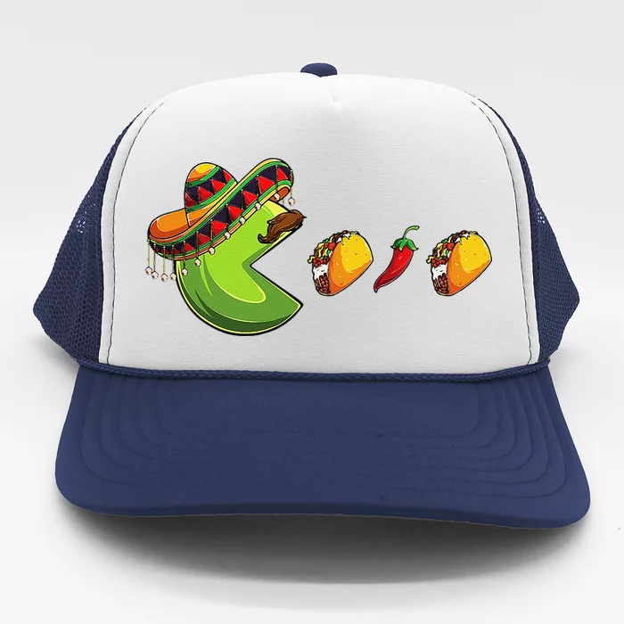 Funny Eating Tacos Cinco De Mayo Woman Mexican Trucker Hat