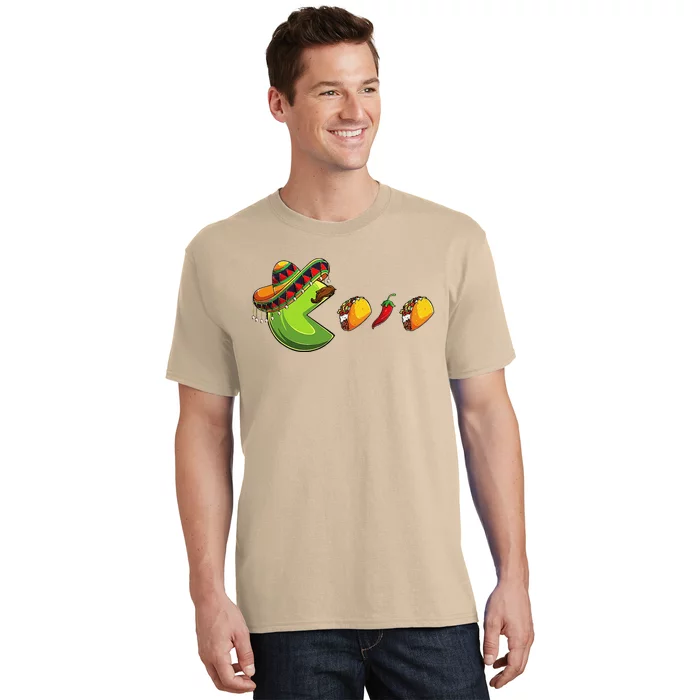 Funny Eating Tacos Cinco De Mayo Woman Mexican T-Shirt