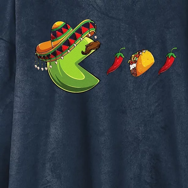 Funny Eating Tacos Cinco De Mayo Mexican Hooded Wearable Blanket