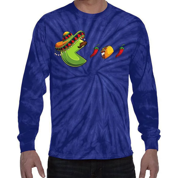 Funny Eating Tacos Cinco De Mayo Mexican Tie-Dye Long Sleeve Shirt