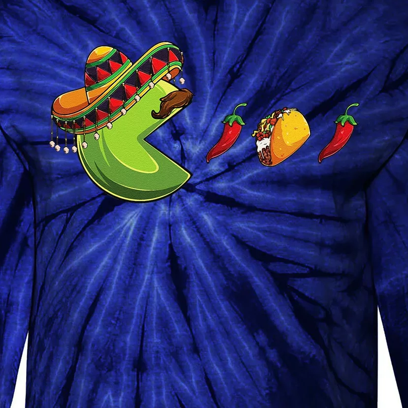 Funny Eating Tacos Cinco De Mayo Mexican Tie-Dye Long Sleeve Shirt