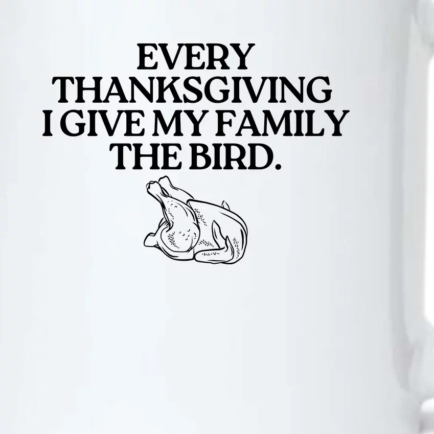 Funny Every Thanksgiving I Give My Family The Bird Adult Black Color Changing Mug