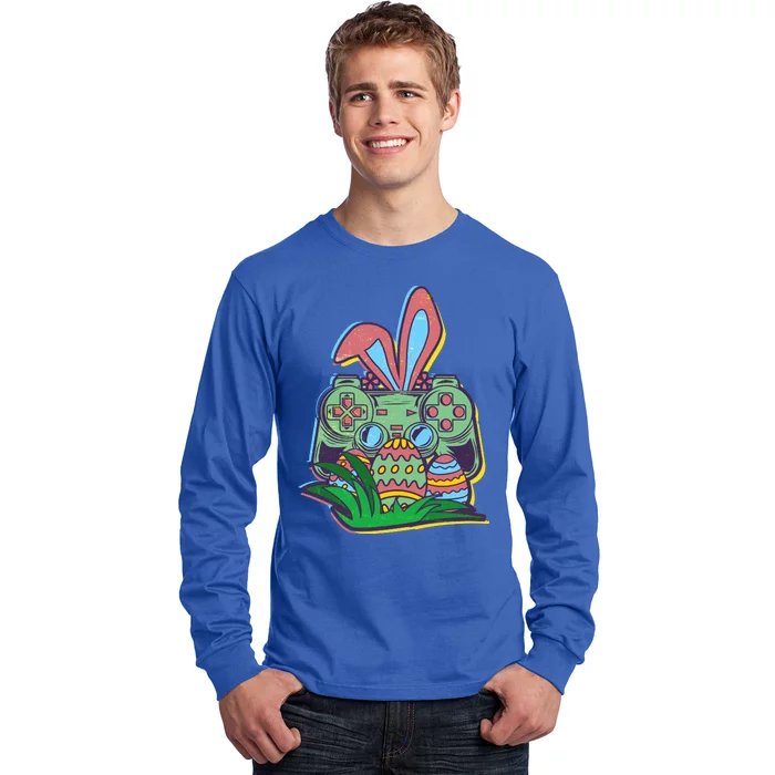 Funny Easter Time Gamer Bunny Ears Controller Easter Eggs Long Sleeve Shirt