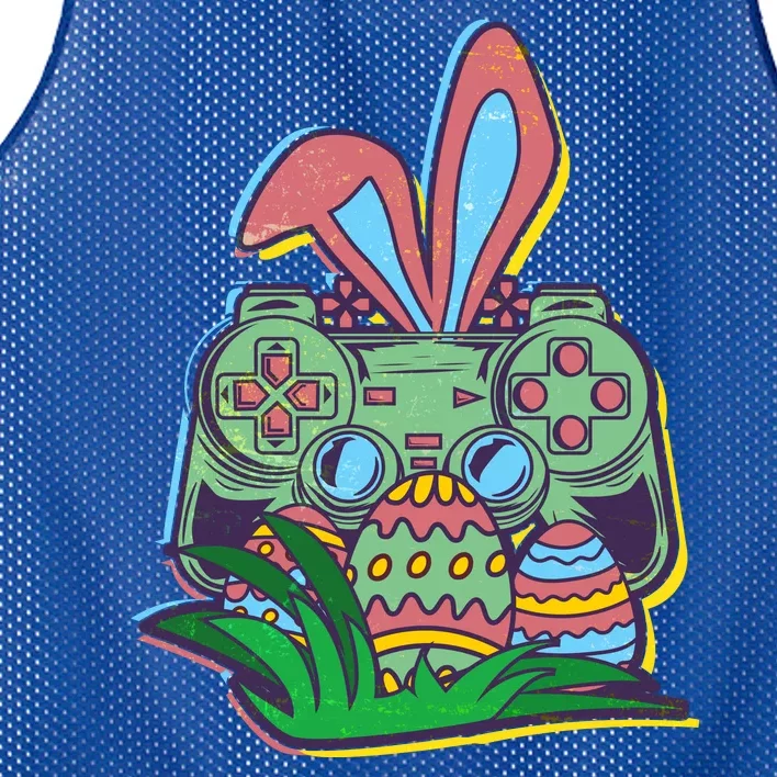 Funny Easter Time Gamer Bunny Ears Controller Easter Eggs Mesh Reversible Basketball Jersey Tank