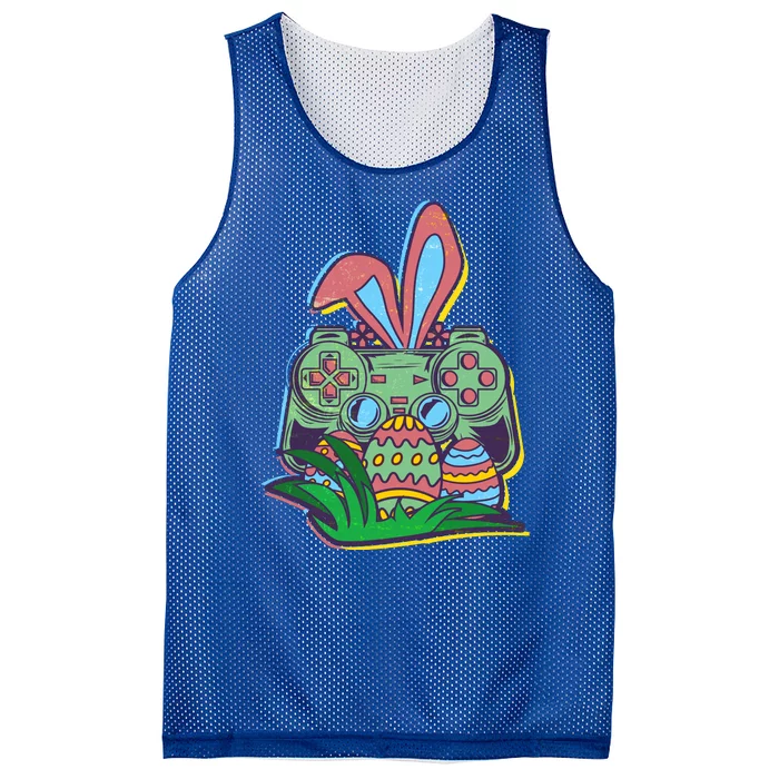 Funny Easter Time Gamer Bunny Ears Controller Easter Eggs Mesh Reversible Basketball Jersey Tank