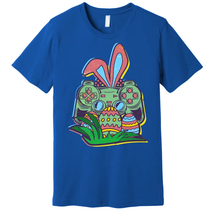 Funny Easter Time Gamer Bunny Ears Controller Easter Eggs Premium T-Shirt