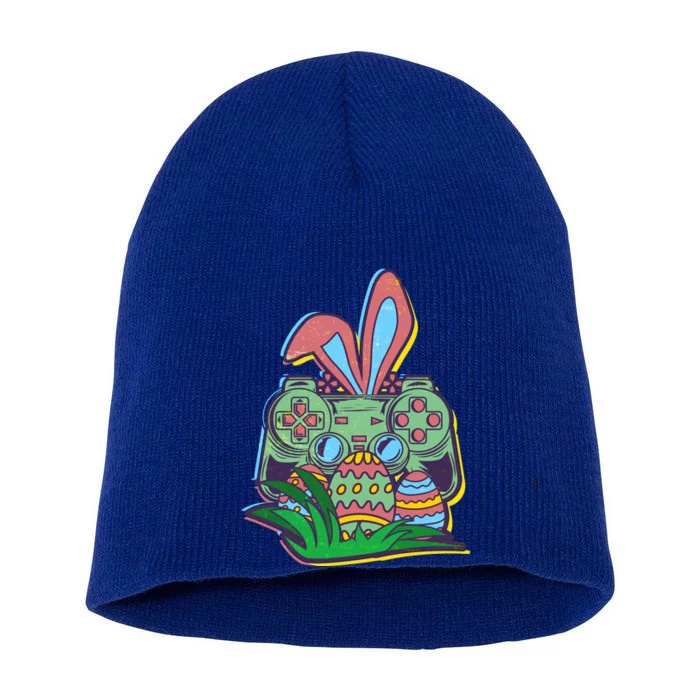 Funny Easter Time Gamer Bunny Ears Controller Easter Eggs Short Acrylic Beanie