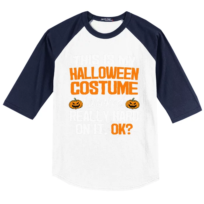 Funny Easy This Is My Halloween Costume DIY Last Minute Baseball Sleeve Shirt