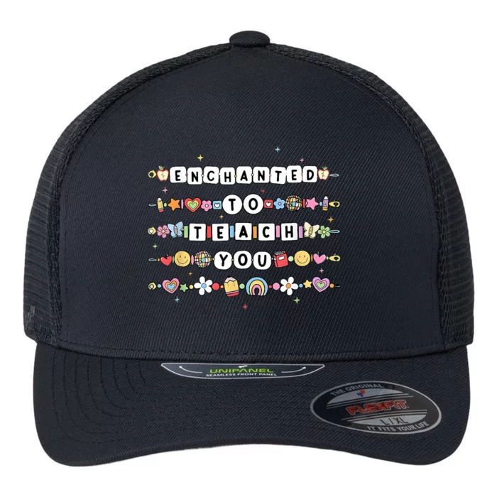 Funny Enchanted To Teach You Back To School Flexfit Unipanel Trucker Cap