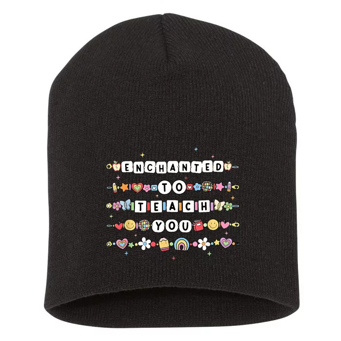 Funny Enchanted To Teach You Back To School Short Acrylic Beanie