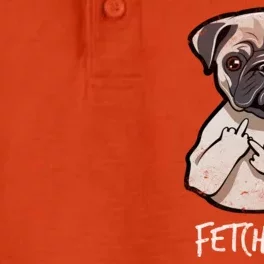 Fetch This Middle Finger Pug Dry Zone Grid Performance Polo