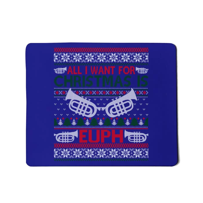 Funny Euph Ugly Christmas Sweater Gift Euphonium Mousepad