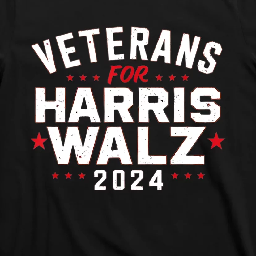 Funny Election Vote Blue Democrat Veterans For Harris Waltz 2024 Gift T-Shirt