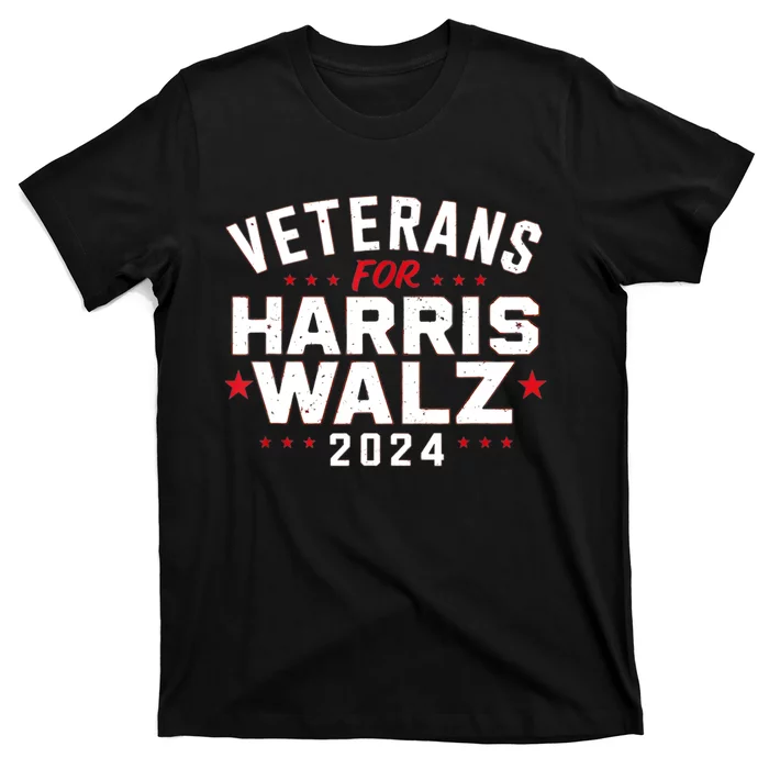 Funny Election Vote Blue Democrat Veterans For Harris Waltz 2024 Gift T-Shirt