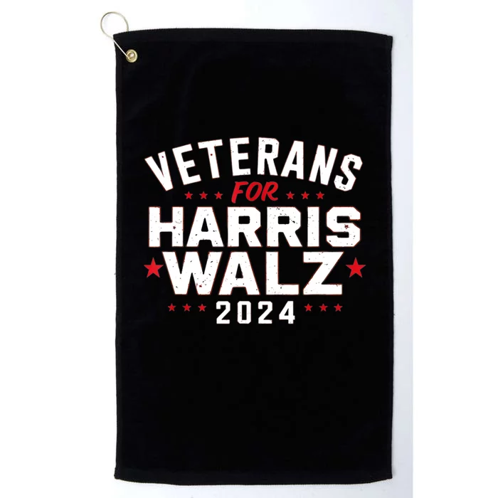 Funny Election Vote Blue Democrat Veterans For Harris Waltz 2024 Gift Platinum Collection Golf Towel