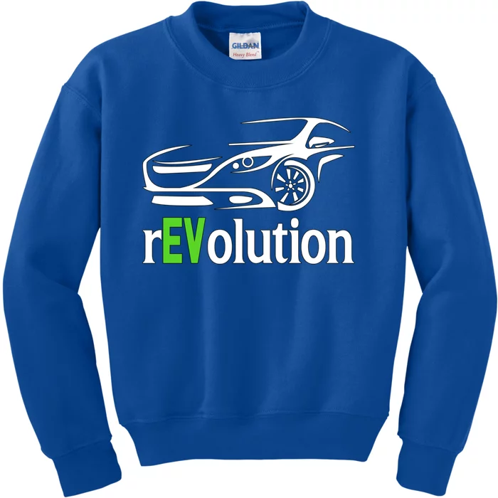 Funny Electric Vehicle Car Revolution Ev Driving Earth Day Cute Gift Kids Sweatshirt