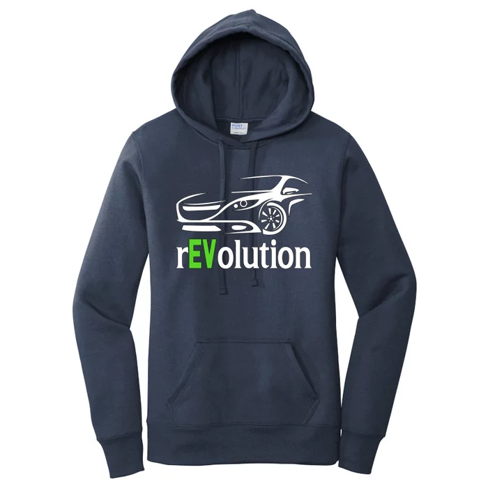 Funny Electric Vehicle Car Revolution Ev Driving Earth Day Gift Women's Pullover Hoodie