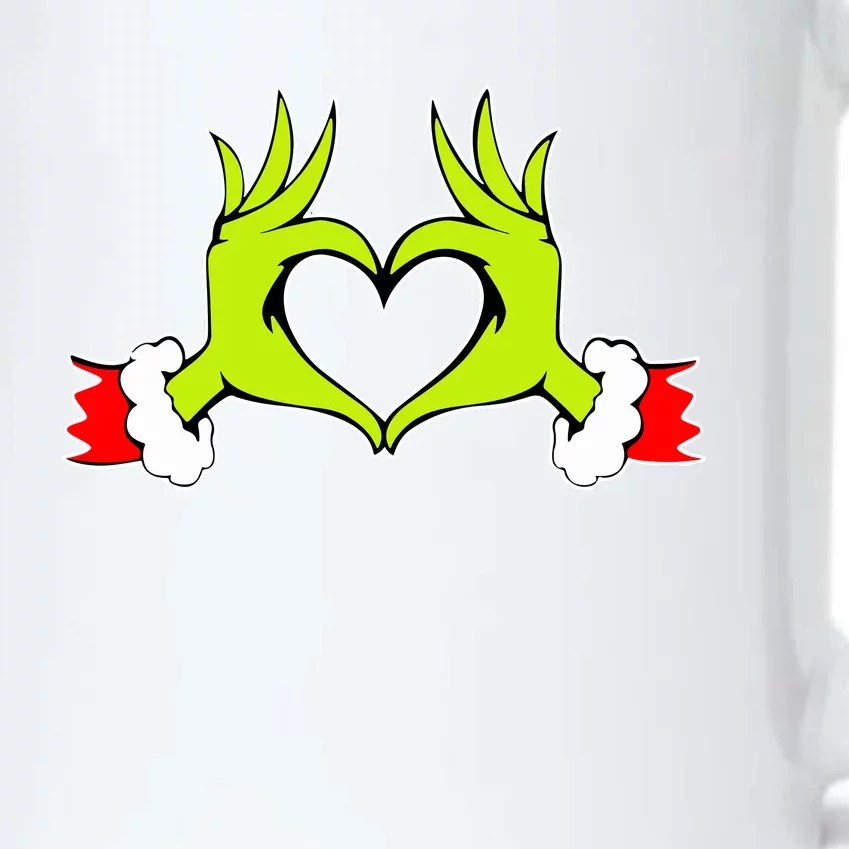 Funny Elf With Cute Heart Hands Style Christmas Costumes Black Color Changing Mug