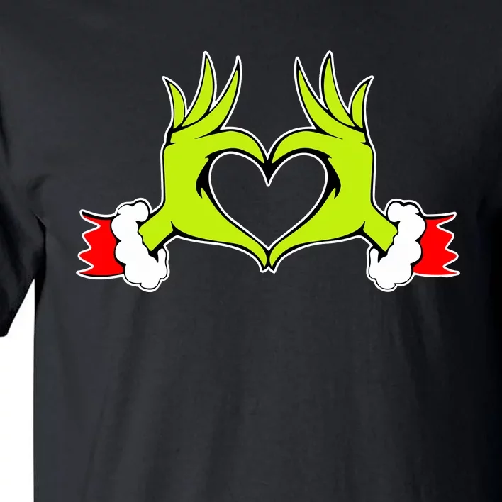 Funny Elf With Cute Heart Hands Style Christmas Costumes Tall T-Shirt