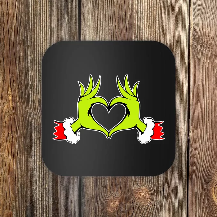 Funny Elf With Cute Heart Hands Style Christmas Costumes Coaster