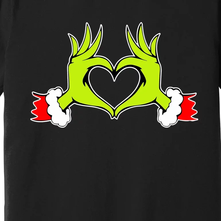 Funny Elf With Cute Heart Hands Style Christmas Costumes Premium T-Shirt