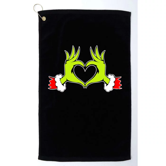 Funny Elf With Cute Heart Hands Style Christmas Costumes Platinum Collection Golf Towel