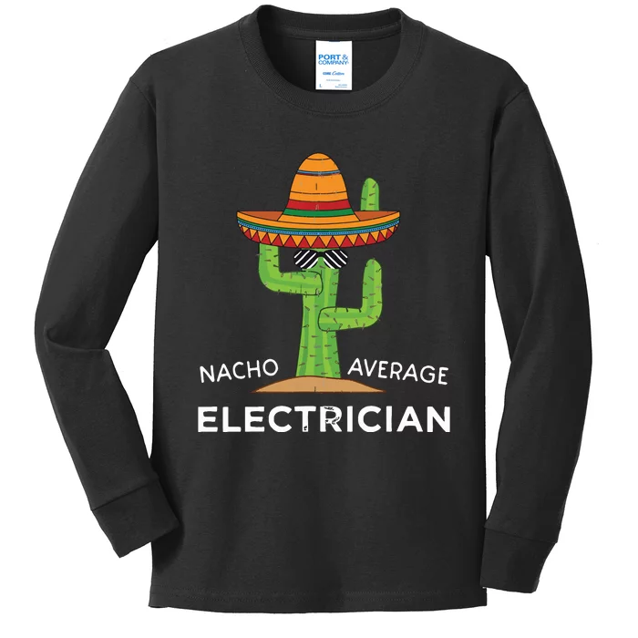 Fun Electrical Worker Joke Humor Funny Electrician Kids Long Sleeve Shirt