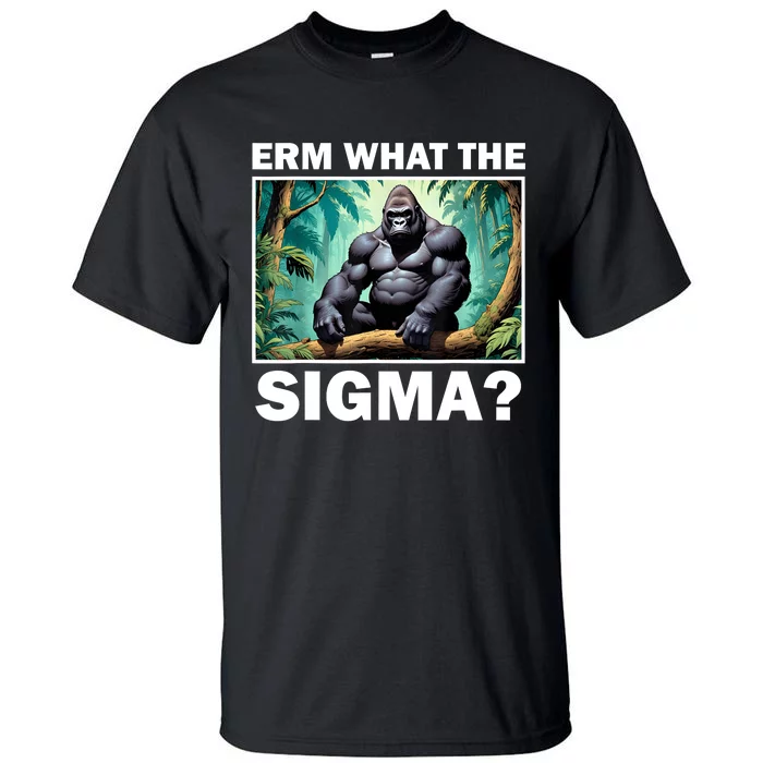 Funny Erm What The Sigma Ironic Meme Brainrot Quote Tall T-Shirt