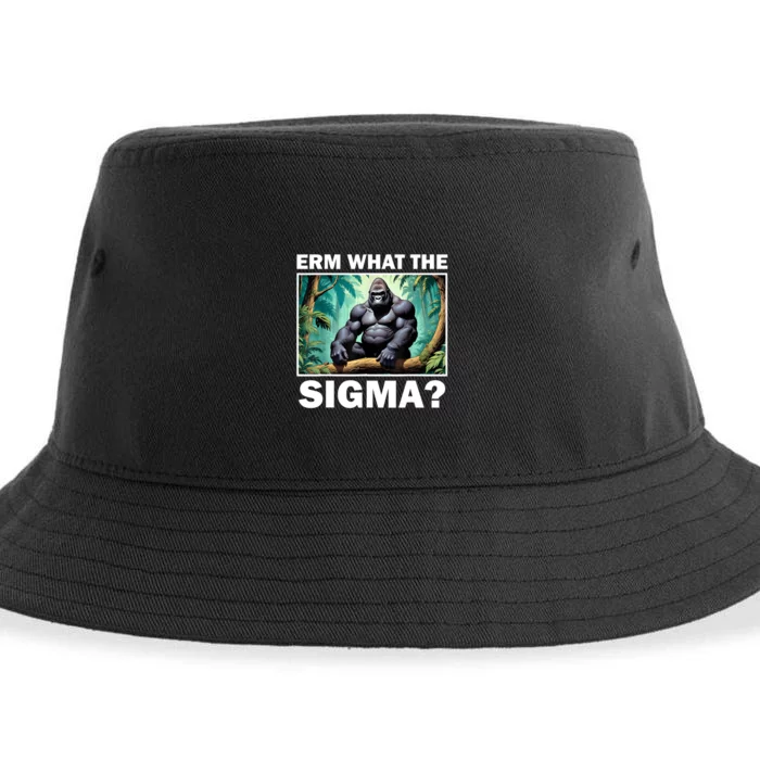 Funny Erm What The Sigma Ironic Meme Brainrot Quote Sustainable Bucket Hat