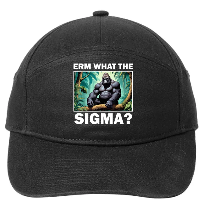 Funny Erm What The Sigma Ironic Meme Brainrot Quote 7-Panel Snapback Hat