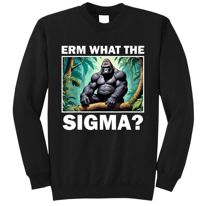 Funny Erm What The Sigma Ironic Meme Brainrot Quote Tall Sweatshirt