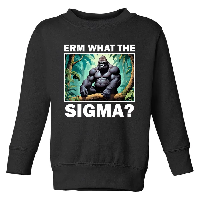 Funny Erm What The Sigma Ironic Meme Brainrot Quote Toddler Sweatshirt