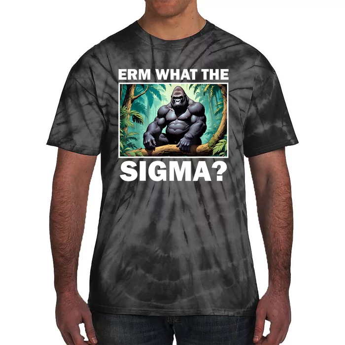 Funny Erm What The Sigma Ironic Meme Brainrot Quote Tie-Dye T-Shirt