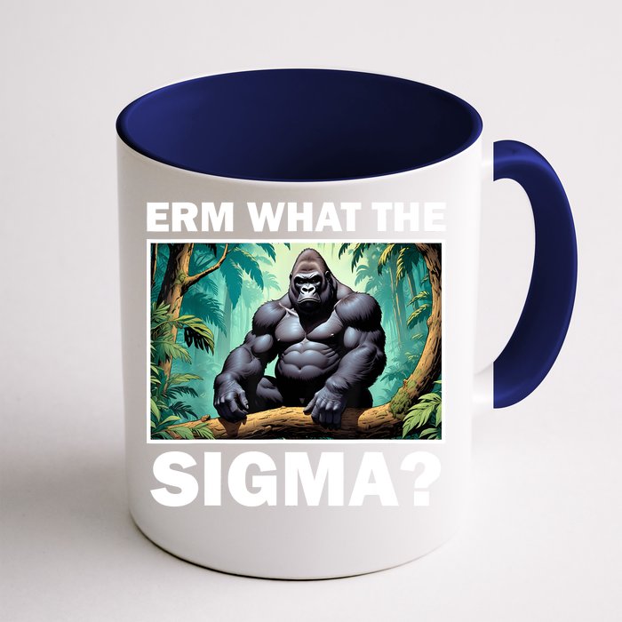 Funny Erm What The Sigma Ironic Meme Brainrot Quote Front & Back Coffee Mug