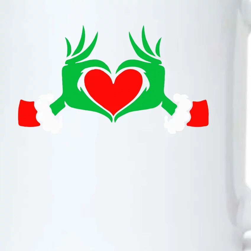 Funny Elf With Cute Heart Hands Style Christmas Costumes Black Color Changing Mug