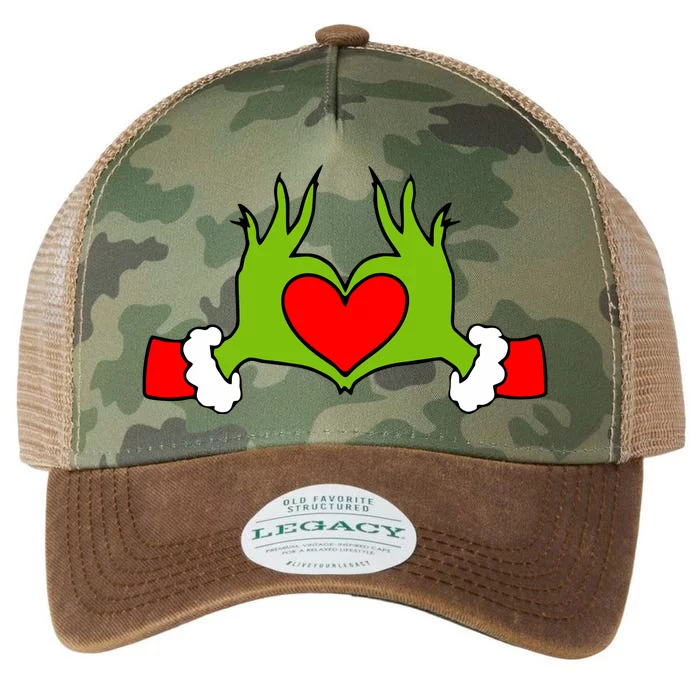 Funny Elf With Cute Heart Hands Symbol Style Christmas Legacy Tie Dye Trucker Hat