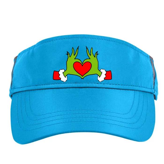 Funny Elf With Cute Heart Hands Symbol Style Christmas Adult Drive Performance Visor