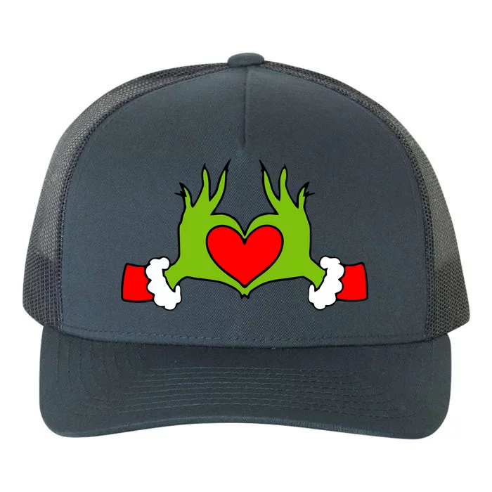 Funny Elf With Cute Heart Hands Symbol Style Christmas Yupoong Adult 5-Panel Trucker Hat