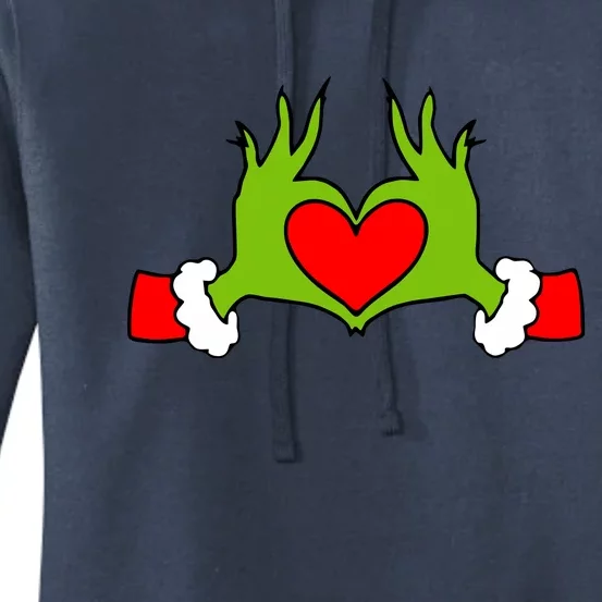 Funny Elf With Cute Heart Hands Symbol Style Christmas Women's Pullover Hoodie