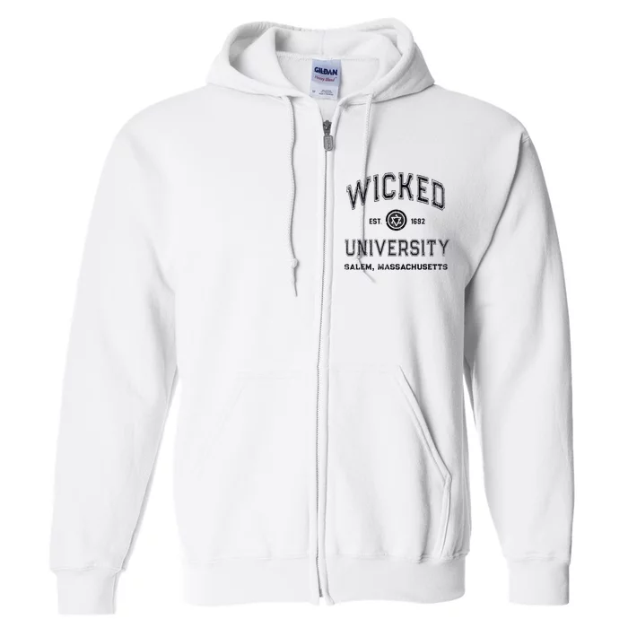 Funny Evil Wicked University Salem Introvert Witches College Full Zip Hoodie