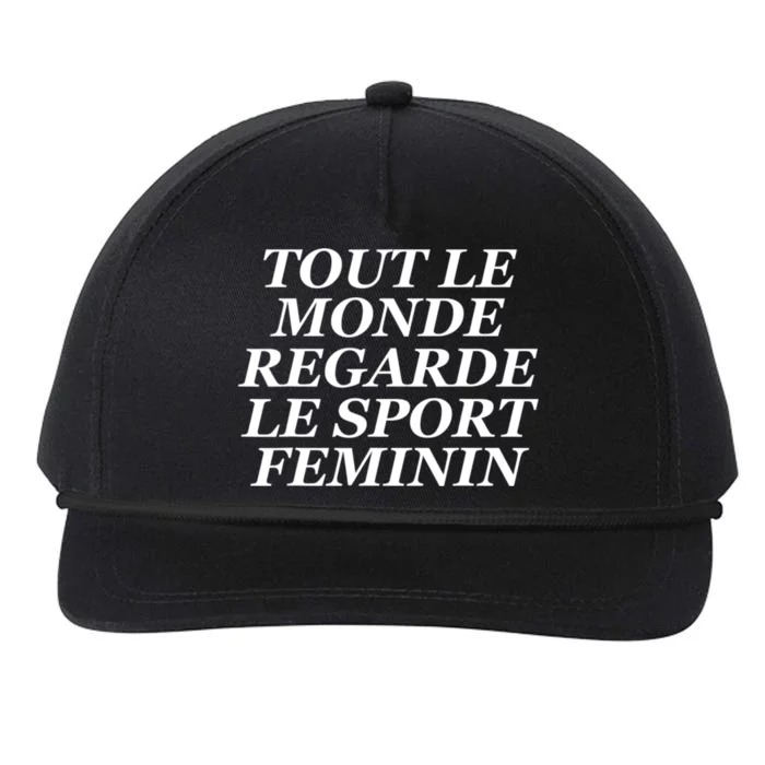 Tout Le Monde Regarde Le Sport Feminin Snapback Five-Panel Rope Hat