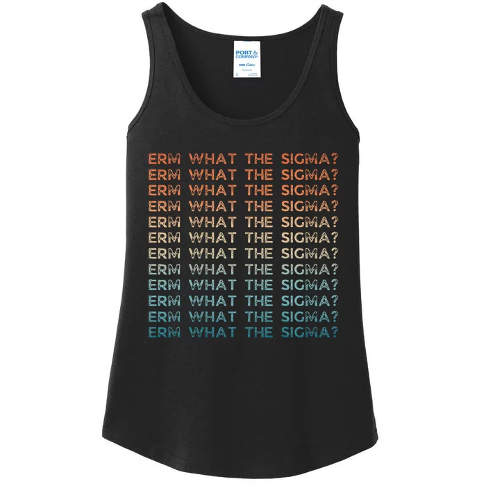 Funny Erm What The Sigma Ironic Meme Ladies Essential Tank