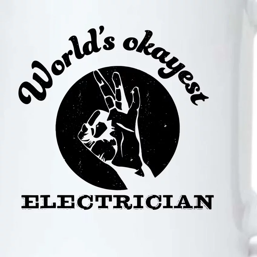 Funny Electrician Worlds Okayest Electrician Black Color Changing Mug