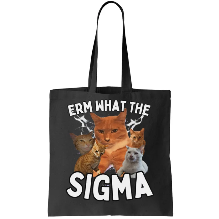 Funny Erm What The Sigma Ironic Meme Brainrot Quote Tote Bag