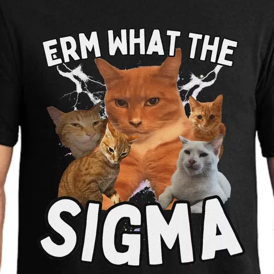 Funny Erm What The Sigma Ironic Meme Brainrot Quote Pajama Set