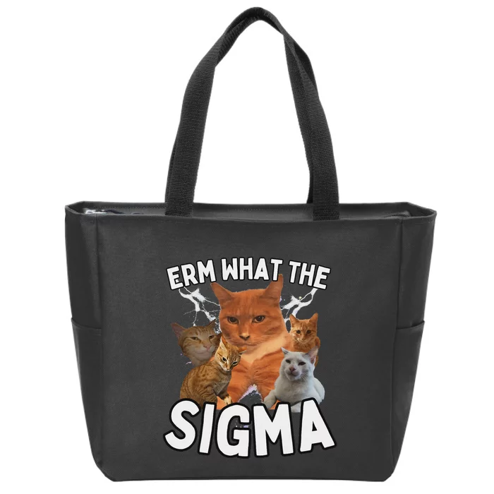 Funny Erm What The Sigma Ironic Meme Brainrot Quote Zip Tote Bag