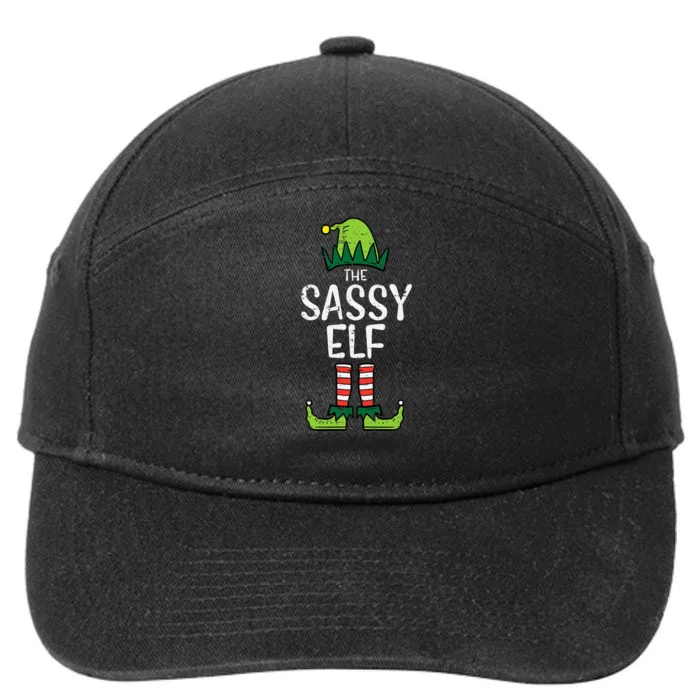 Festive Elf Xmas Matching Holiday Outfits 7-Panel Snapback Hat