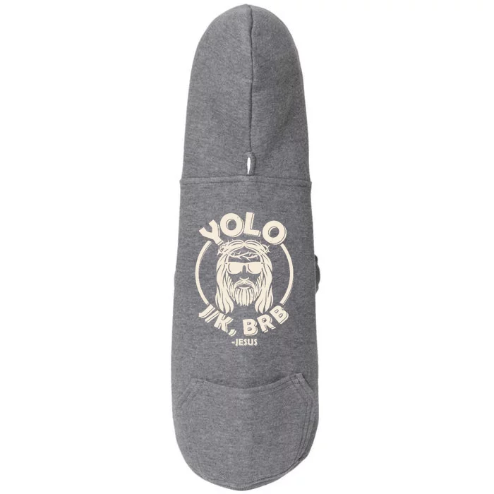 Funny Easter YOLO JK BRB Jesus Doggie 3-End Fleece Hoodie