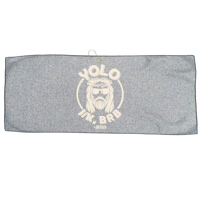 Funny Easter YOLO JK BRB Jesus Large Microfiber Waffle Golf Towel