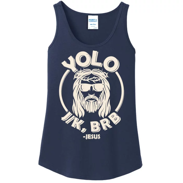 Funny Easter YOLO JK BRB Jesus Ladies Essential Tank